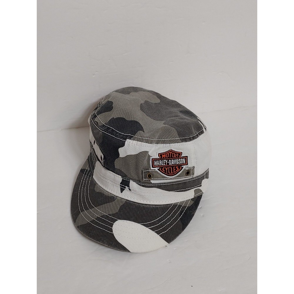 Harley Davidson Patrol Cap Strap Camo Camouflage Motorcycle Biker Hat Orlando